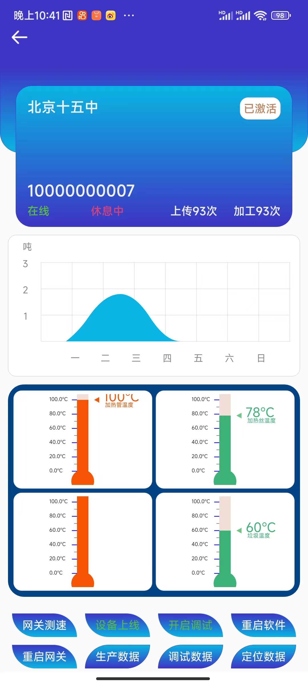 廚房垃圾餐廳垃圾處理設備5G信息采集管理平臺之運維APP